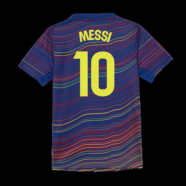 2025-2026 Barcelona Academy Pro Pre Match Shirt (Blue) - Kids (Messi 10)