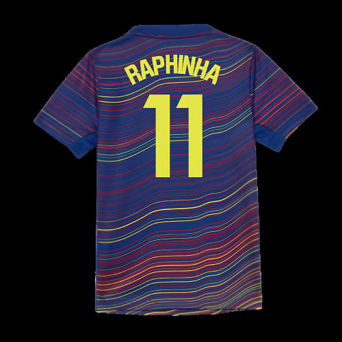 2025-2026 Barcelona Academy Pro Pre Match Shirt (Blue) - Kids (Raphinha 11)