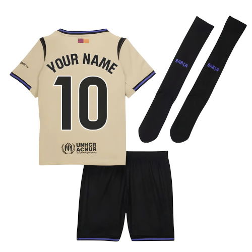2025-2026 Barcelona Away Little Kids Mini Kit (Your Name)