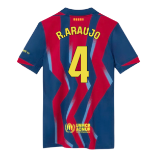 2025-2026 Barcelona Fourth Shirt (Kids) (R.Araujo 4)