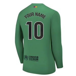 2025-2026 Barcelona Home Goalkeeper Shirt (Green) (Your Name)