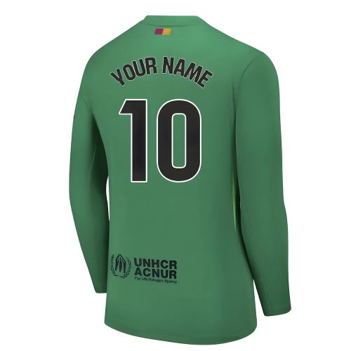 2025-2026 Barcelona Home Goalkeeper Shirt (Green) (Your Name)