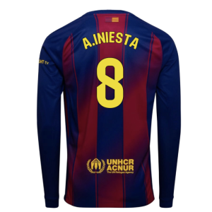 2025-2026 Barcelona Home Long Sleeve Shirt (A.Iniesta 8)