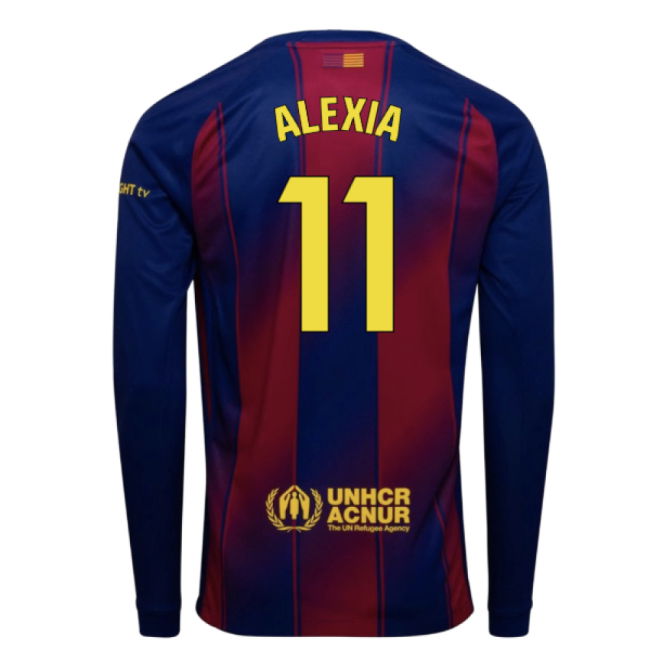 2025-2026 Barcelona Home Long Sleeve Shirt (Alexia 11)