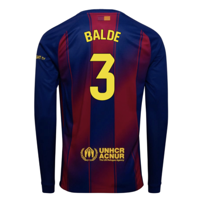 2025-2026 Barcelona Home Long Sleeve Shirt (Balde 3)