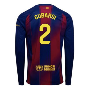 2025-2026 Barcelona Home Long Sleeve Shirt (Cubarsi 2)
