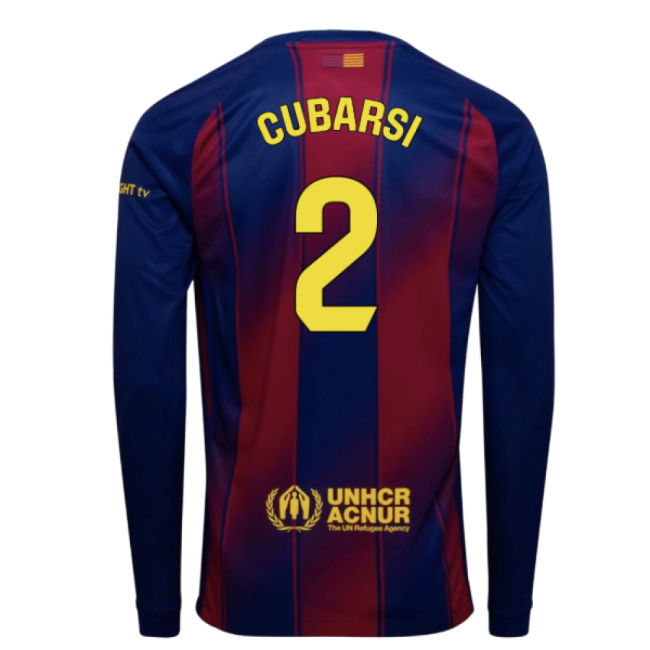 2025-2026 Barcelona Home Long Sleeve Shirt (Cubarsi 2)