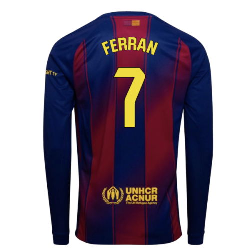 2025-2026 Barcelona Home Long Sleeve Shirt (Ferran 7)