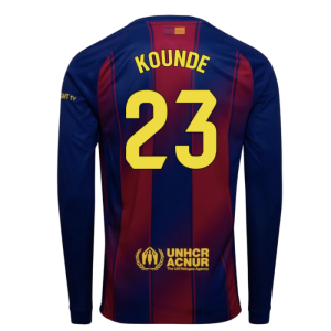 2025-2026 Barcelona Home Long Sleeve Shirt (Kounde 23)