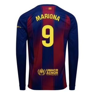 2025-2026 Barcelona Home Long Sleeve Shirt (Mariona 9)