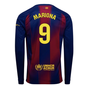 2025-2026 Barcelona Home Long Sleeve Shirt (Mariona 9)