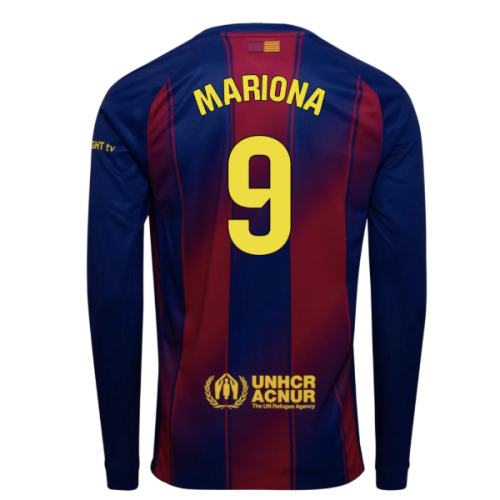 2025-2026 Barcelona Home Long Sleeve Shirt (Mariona 9)