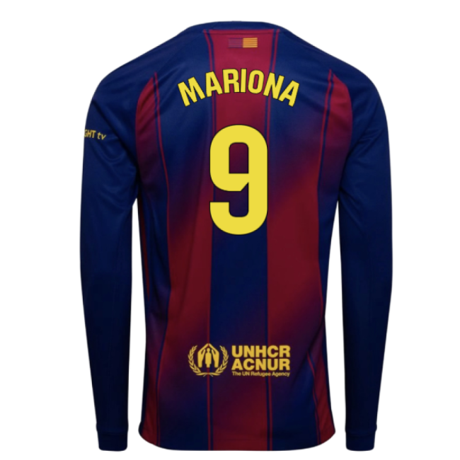 2025-2026 Barcelona Home Long Sleeve Shirt (Mariona 9)