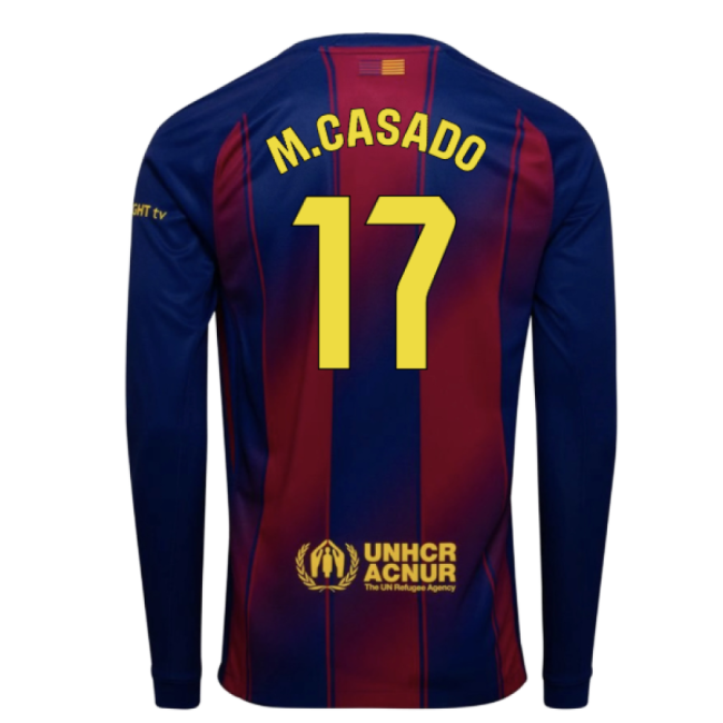 2025-2026 Barcelona Home Long Sleeve Shirt (M.Casado 17)