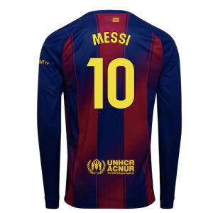 2025-2026 Barcelona Home Long Sleeve Shirt (Messi 10)