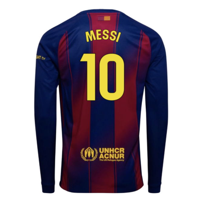 2025-2026 Barcelona Home Long Sleeve Shirt (Messi 10)