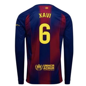 2025-2026 Barcelona Home Long Sleeve Shirt (Xavi 6)