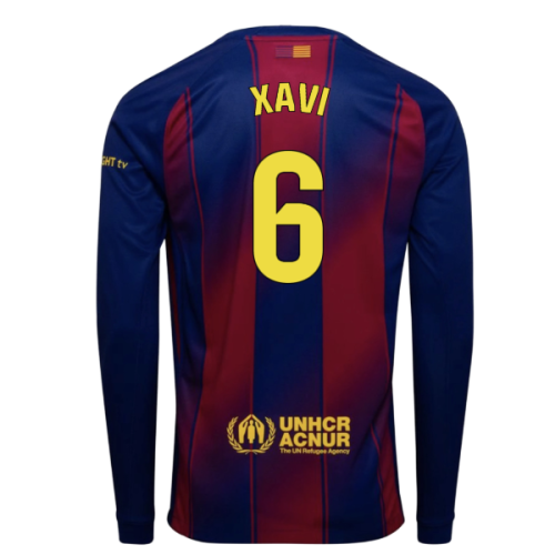 2025-2026 Barcelona Home Long Sleeve Shirt (Xavi 6)