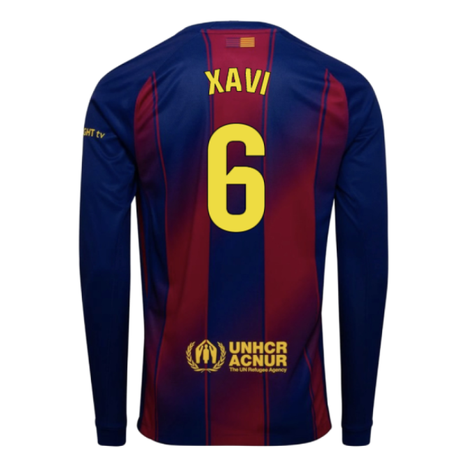 2025-2026 Barcelona Home Long Sleeve Shirt (Xavi 6)
