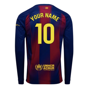 2025-2026 Barcelona Home Long Sleeve Shirt