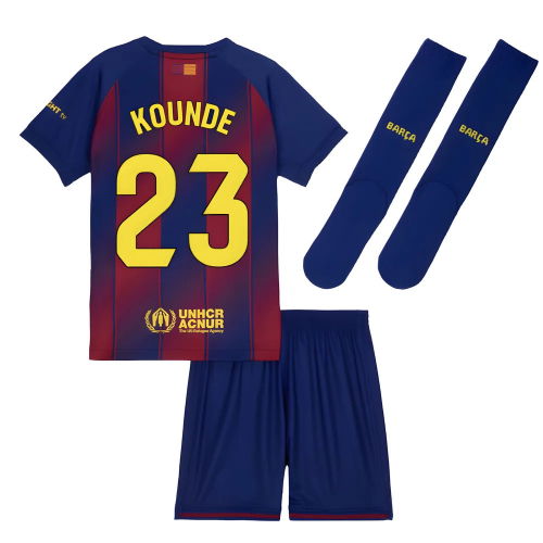 2025-2026 Barcelona Home Mini Kit (Kounde 23)