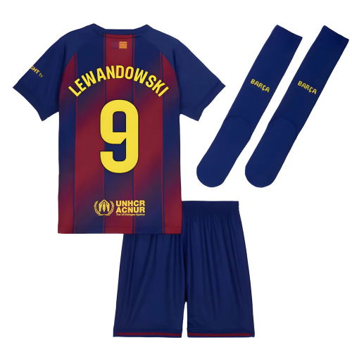 2025-2026 Barcelona Home Mini Kit (Lewandowski 9)