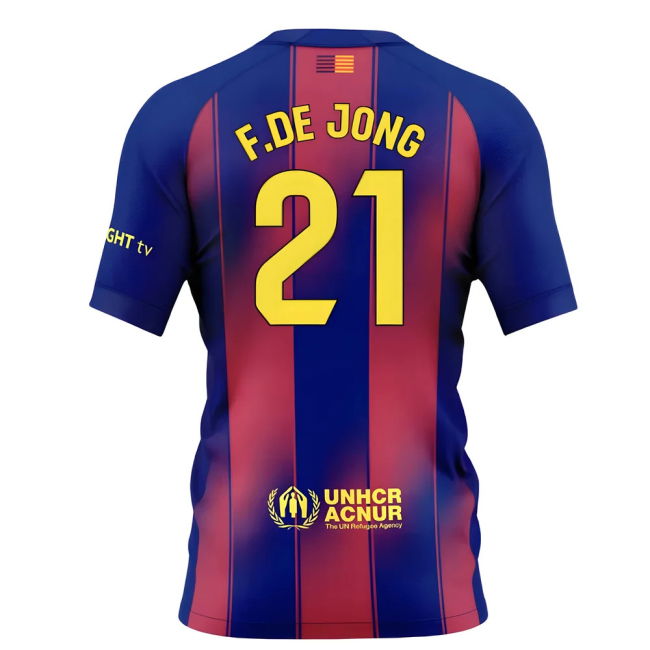 2025-2026 Barcelona Home Shirt (Kids) (F.De Jong 21)