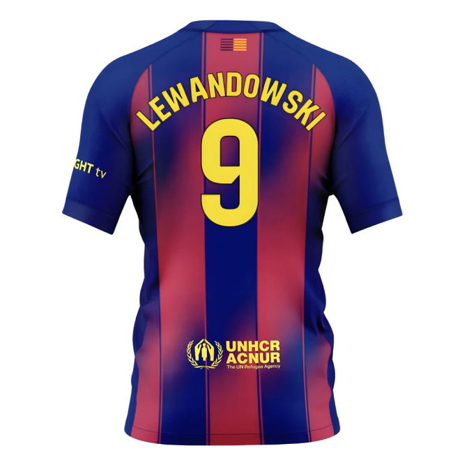 2025-2026 Barcelona Home Shirt (Kids) (Lewandowski 9)