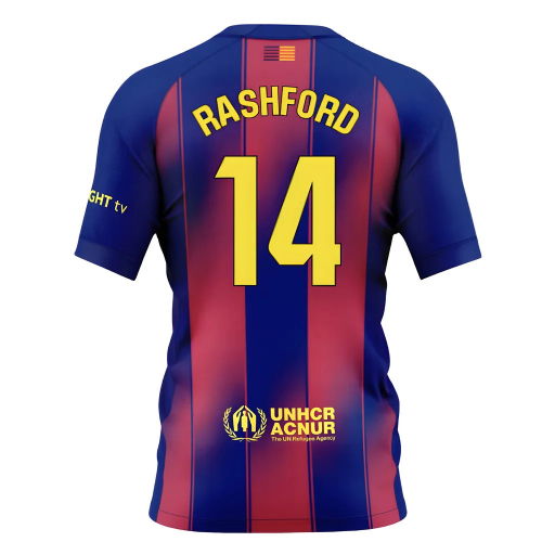 2025-2026 Barcelona Home Shirt (Kids) (Rashford 14)