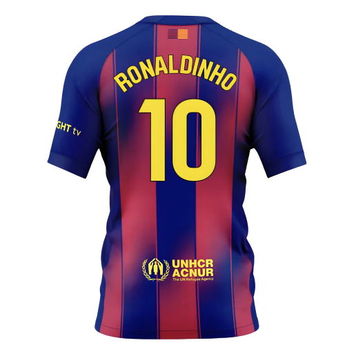 2025-2026 Barcelona Home Shirt (Kids) (Ronaldinho 10)