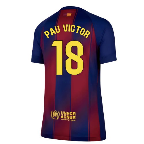 2025-2026 Barcelona Home Shirt (Womens) (Pau Victor 18)