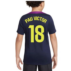 2025-2026 Barcelona Strike Training Shirt (Purple) - Kids (Pau Victor 18)