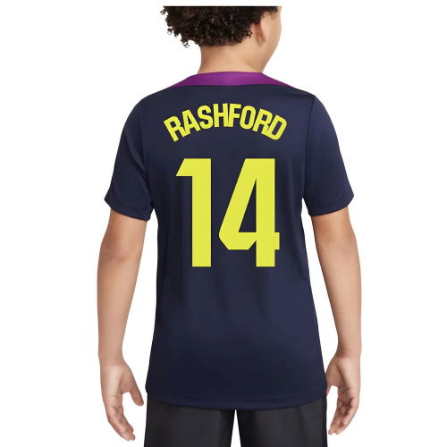 2025-2026 Barcelona Strike Training Shirt (Purple) - Kids (Rashford 14)