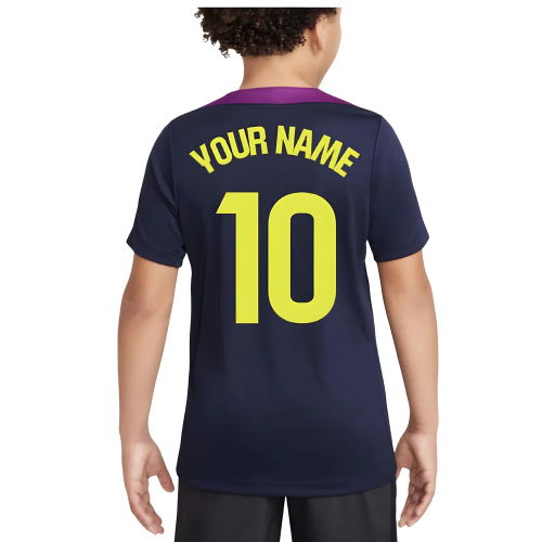 2025-2026 Barcelona Strike Training Shirt (Purple) - Kids (Your Name)
