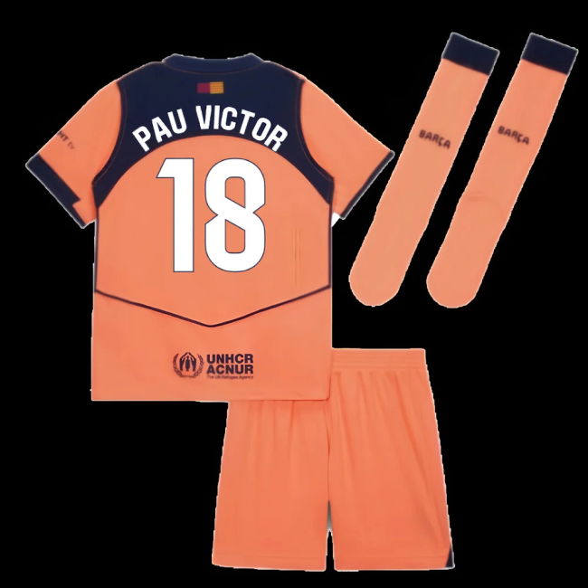 2025-2026 Barcelona Third Mini Kit (Pau Victor 18)