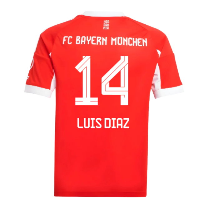 2025-2026 Bayern Munich Home Shirt (Kids) (Luis Diaz 14)