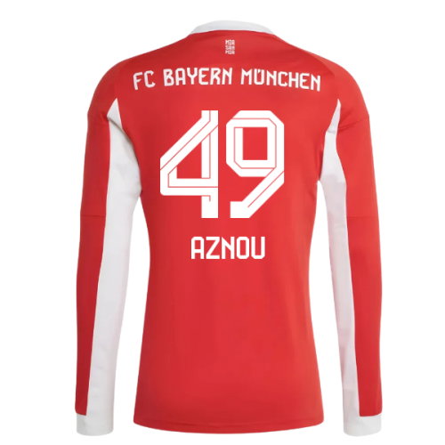 2025-2026 Bayern Munich Long Sleeve Home Shirt (Aznou 49)