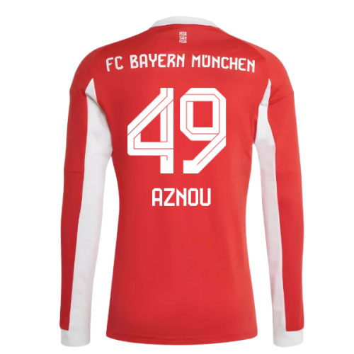 2025-2026 Bayern Munich Long Sleeve Home Shirt (Aznou 49)