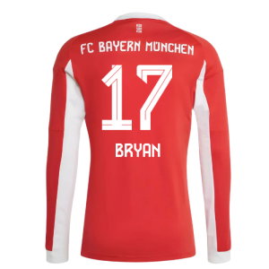 2025-2026 Bayern Munich Long Sleeve Home Shirt (Bryan 17)