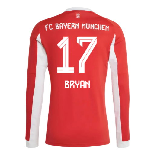 2025-2026 Bayern Munich Long Sleeve Home Shirt (Bryan 17)
