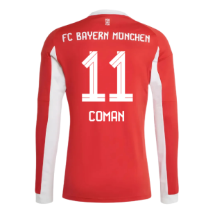 2025-2026 Bayern Munich Long Sleeve Home Shirt (Coman 11)