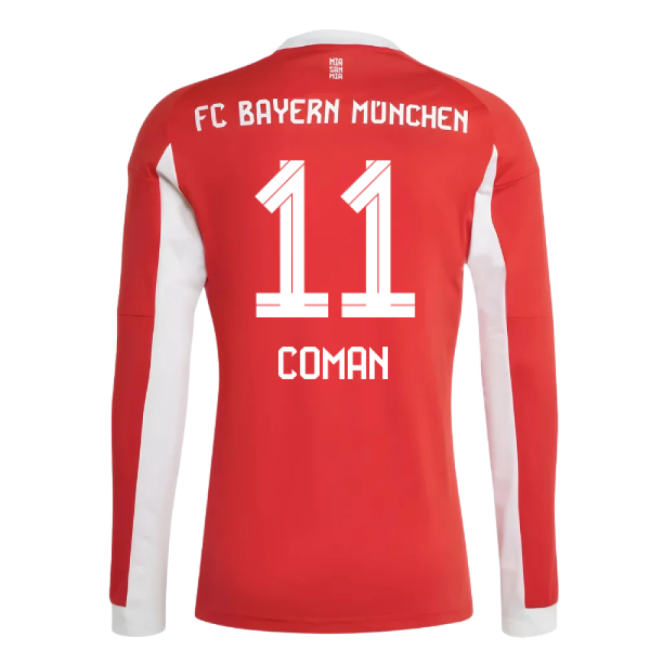 2025-2026 Bayern Munich Long Sleeve Home Shirt (Coman 11)