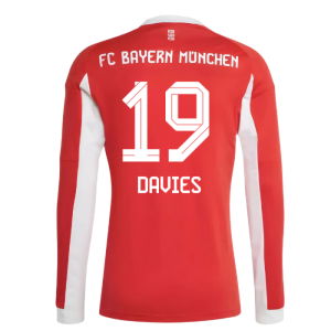 2025-2026 Bayern Munich Long Sleeve Home Shirt (Davies 19)