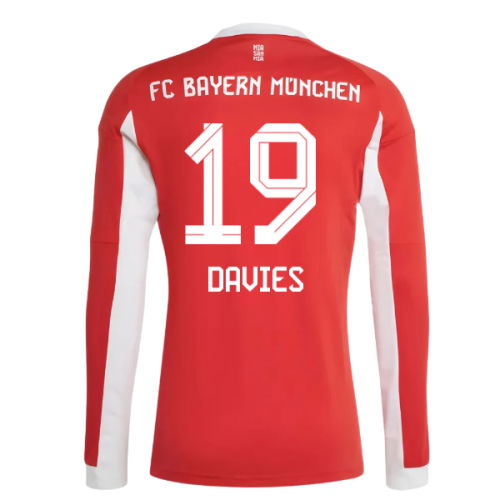 2025-2026 Bayern Munich Long Sleeve Home Shirt (Davies 19)