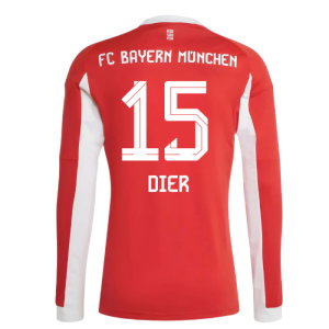 2025-2026 Bayern Munich Long Sleeve Home Shirt (Dier 15)