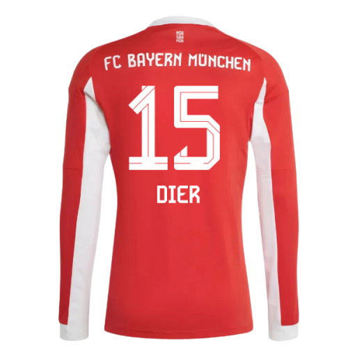 2025-2026 Bayern Munich Long Sleeve Home Shirt (Dier 15)