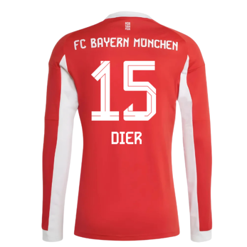 2025-2026 Bayern Munich Long Sleeve Home Shirt (Dier 15)