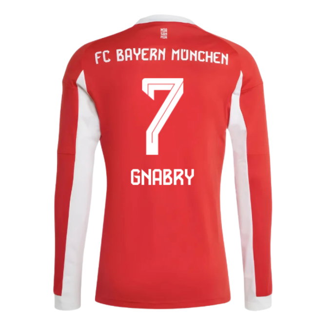 2025-2026 Bayern Munich Long Sleeve Home Shirt (Gnabry 7)