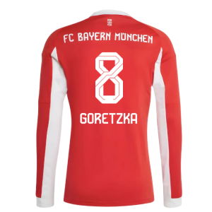 2025-2026 Bayern Munich Long Sleeve Home Shirt (Goretzka 8)