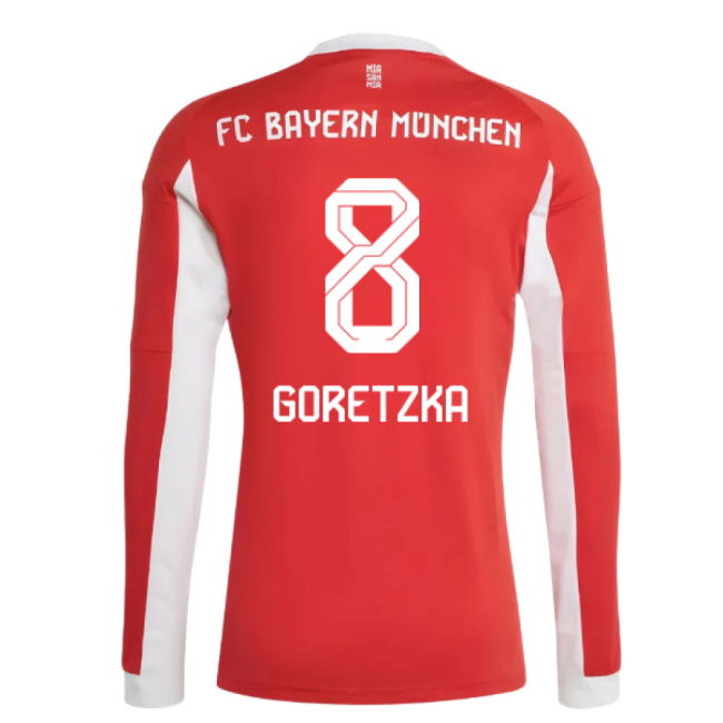2025-2026 Bayern Munich Long Sleeve Home Shirt (Goretzka 8)